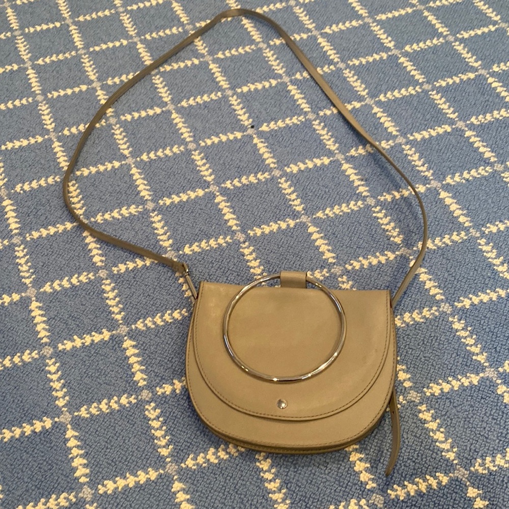 Theory bag. Red interior. Can be crossbody or clutch